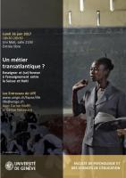 Un métier transatlantique ? Enseigner et (se) former à l’enseignement entre la Suisse et Haïti