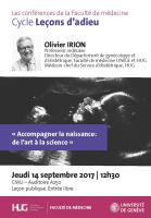 14 septembre: Leçon et symposium d'adieu prof. Olivier Irion