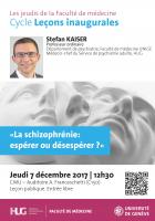 7 décembre: Leçon inaugurale, prof. Stefan Kaiser