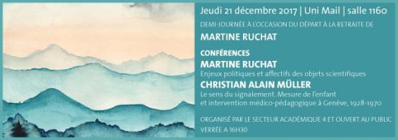 Conférences à l'occasion du départ à la retraite de la professeure Martine Ruchat