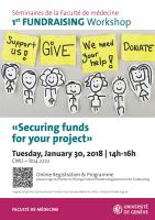 30 janvier: 1st Fundraising Workshop, Faculté de médecine