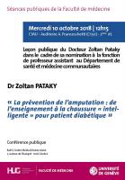 10 octobre: Leçon publique. Nomination professorale au Département de santé et médecine communautaires