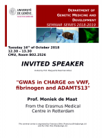 Invited Speaker - GWAS in CHARGE on VWF, fibrinogen and ADAMTS13 