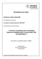 16 octobre: Soutenance de thèse "Immune monitoring and modulating hypoxia-mediated injury in pancreatic islet transplantation"