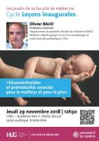 29 novembre: Leçon inaugurale prof. Olivier Baud