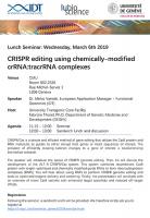 6 mars: Lunch Seminar: «CRISPR editing using chemically-modified crRNA:tracrRNA complexes»