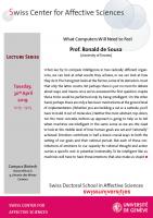 Talk Prof. Ronald de Sousa (Lecture series)