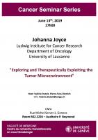 Special Cancer Center Seminar: Johanna Joyce, Ludwig Inst. for Cancer Research