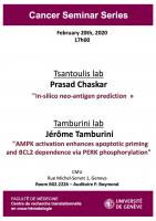CRTOH Seminar Series:Tsantoulis and Tamburini labs