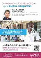 3 décembre: Leçon inaugurale Pr Karl Blanchet