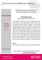 Talk Antoine Lutz (Lecture series)