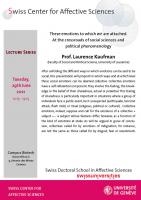 Talk Prof. Laurence Kaufmann (lecture series) - CANCELLED