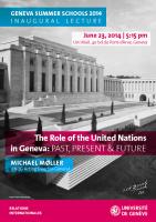 The Role of the United Nations in Geneva: Past, Present and Future