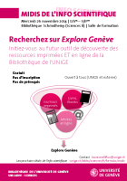 Midi de l'info scientifique - Recherchez sur Explore Genève