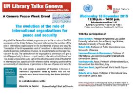 “The evolution of the role of international organizations in the maintenance of peace and security on the 70th anniversary of the United Nations”