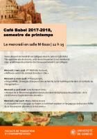 Café Babel 2017-2018, semestre de printemps