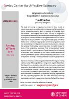 Talk Prof. Tim Wharton (Lecture series)