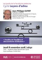 8 novembre: Jeudis de la Faculté - Leçon d'adieu prof. Guyot