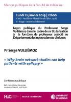 Leçon publique, nomination professorale au Département des neurosciences cliniques