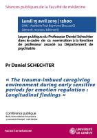 15 avril: Leçon publique. Nomination professorale au Département de psychiatrie