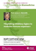 11 avril: Jeudis de la Faculté - Cycle Frontiers in Biomedicine, Prof. Paulson