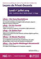 1er juillet: Leçons de Privat-Docents