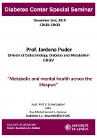 Diabetes Center Special Seminar: Prof. Jardena Puder