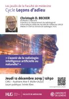 12 décembre: Jeudis de la Faculté - Leçon d'adieu, prof. Christoph D. BECKER