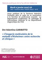 21 janvier: Leçon publique. Nomination professorale au Département de radiologie & informatique médicale 