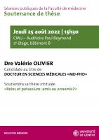 25 août: Soutenance de thèse - Faculté de médecine