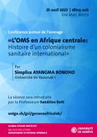 L'OMS en Afrique centrale : Histoire d'un colonialisme sanitaire international 
