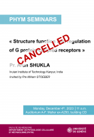 CANCELLED: Structure function and regulation of G protein-coupled receptors