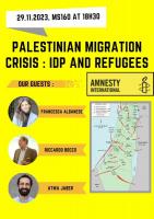 Semaine autour de la Palestine - Palestinian migration crisis : IDP and Refugees, organized by Amnesty International UNIGE