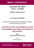 «Proteins in time: Unravelling the Secrets of Insolubility upon Aging and Chaperone Interactions»