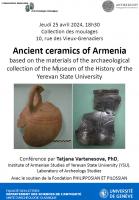 Ancient ceramics of Armenia based on the materials of the archaeological collection of the Museum of the History of the Yerevan State University