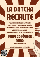 La Datcha recrute !!