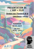 Présentation de l'association ARP + Diffusion du film "voyage au frontière de la conscience"