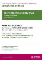 27 mars 2024: Soutenance de thèse - Faculté de médecine