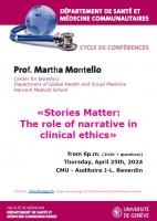 Conference - «Stories Matter: The role of narrative in clinical ethics»