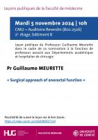 Leçon de nomination professorale au Département de chirurgie