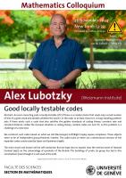 Good locally testable codes (Alex LUBOTZKY, Weizmann Institute)