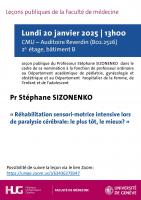 Leçon de nomination professorale au Département de pédiatrie, gynécologie et obstétrique