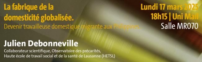 La fabrique de la domesticité globalisée. Devenir travailleuse domestique migrante aux Philippines.