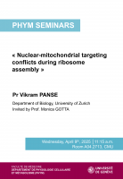 Seminar from the Department of Cell Physiology and Metabolism PHYM