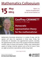 Democratic representation theory for the mathematician (Geoffrey GRIMMETT, University of Cambridge)