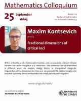 Fractional dimensions of critical loci (Maxim KONTSEVICH, IHES Paris)