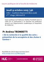 «De la recherche à la qualité des soins: prévention de la sarcopénie et des chutes à Genève»