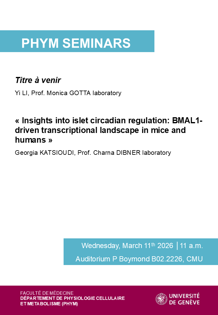 "Insights into islet circadian regulation: BMAL1-driven transcriptional landscape in mice and humans" & Titre à venir