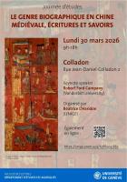 Le genre biographique en Chine médiévale, écritures et savoirs