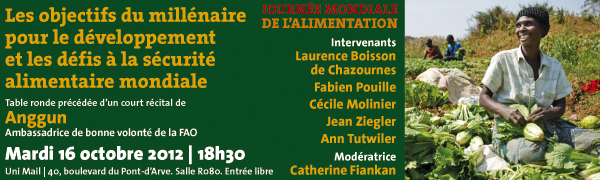 JOURNEE MONDIALE DE L'ALIMENTATION 2012: « Les objectifs du millénaire pour le développement et les défis à la sécurité alimentaire mondiale »